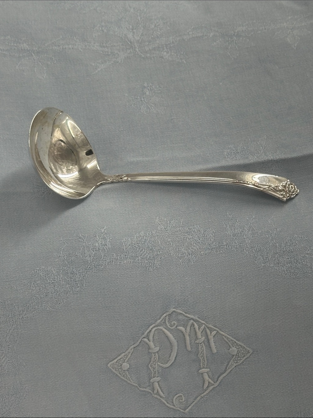 Damask Rose Heirloom Sterling, Gravy Ladle.
